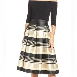 Eliza J Stripe Jacquard Midi Skirt
